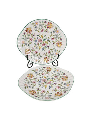 Vintage Minton Haddon Hall 10.5" Dinner Plates Fine Bone China B-1451 Pair of 2